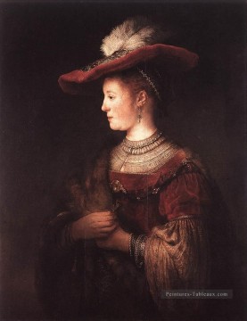Saskia dans Pompous portrait Rembrandt Peinture à l'huile